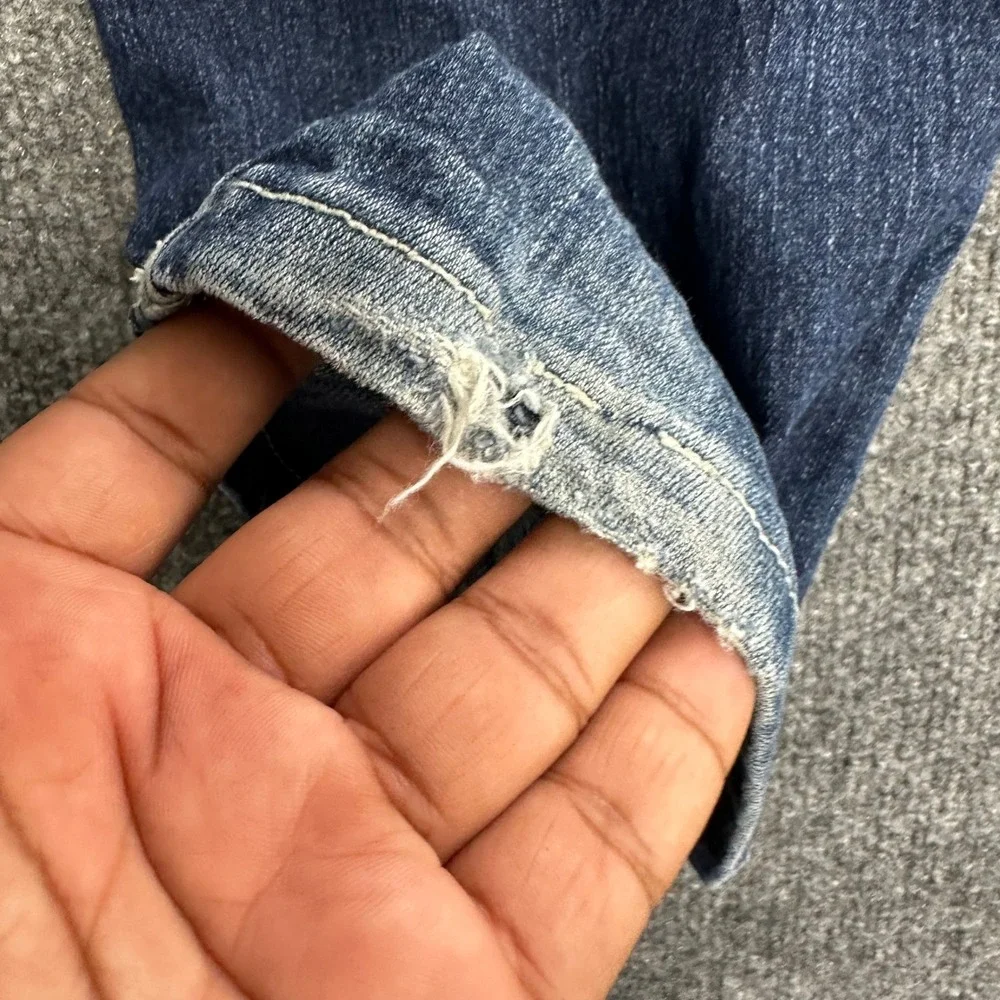Wrangler Jeans Womens Size 10 Blue Q-Baby Bootcut Embroidered Frayed Hems Denim
